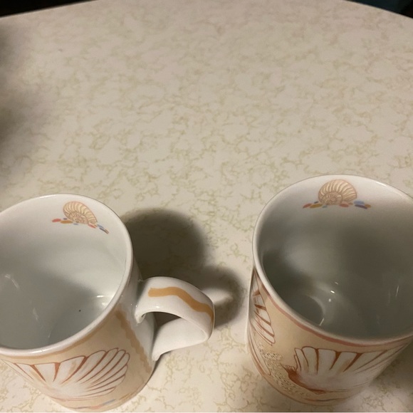 2 Coffee Cups Shell Collage by Artist Marie Ryan Inhesion Giftware - Picture 1 of 14